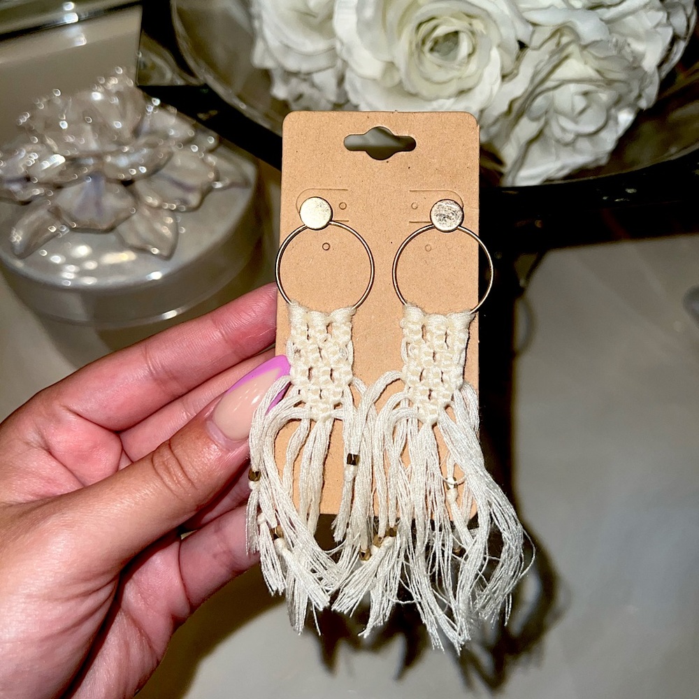 Never Worn Boho Crochet Earrings